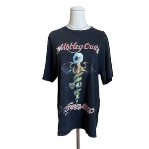 Motley Crue Dr. Feelgood Vintage 2003 Black Metal Rock Band Tee T Shirt